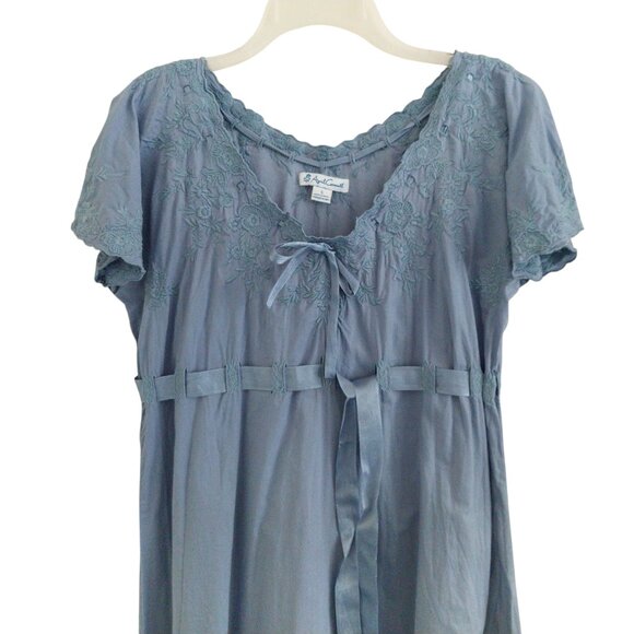 April Cornell Ribbon Nighty Nightgown Size Small Like New Cottagecore Embroidery - Picture 5 of 13